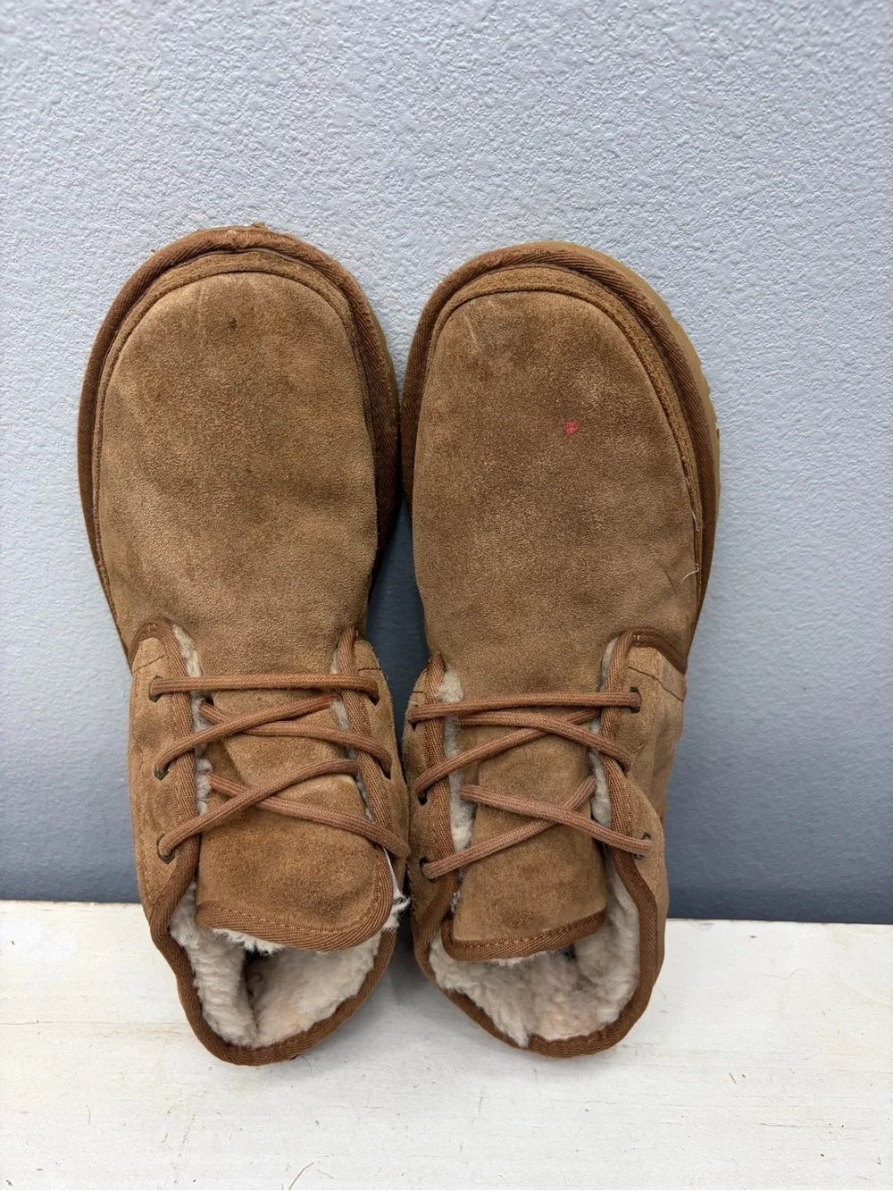Ugg Brown Suede Neumel Lace Up Ankle Boots Size 10